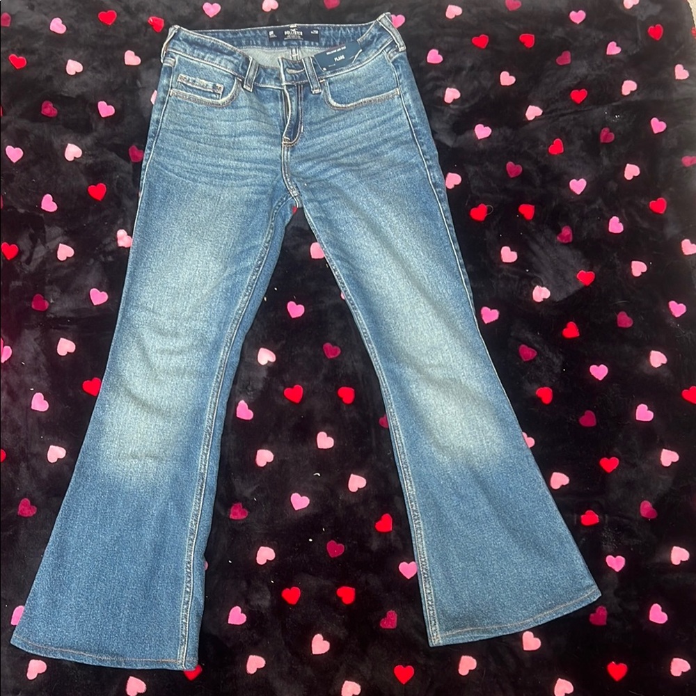 Hollister Blue Flare Wide Leg Jeans